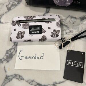 New Loungefly Universal Monsters Mini Zipper Wallet Portraits All Over Print NWT